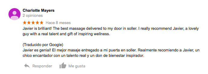 Feedback review massage mallorca